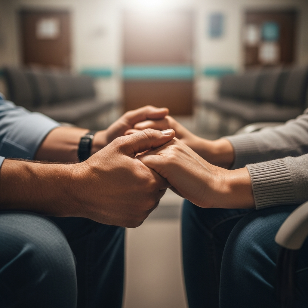 Eltern am Inkubator ihres Frühchens