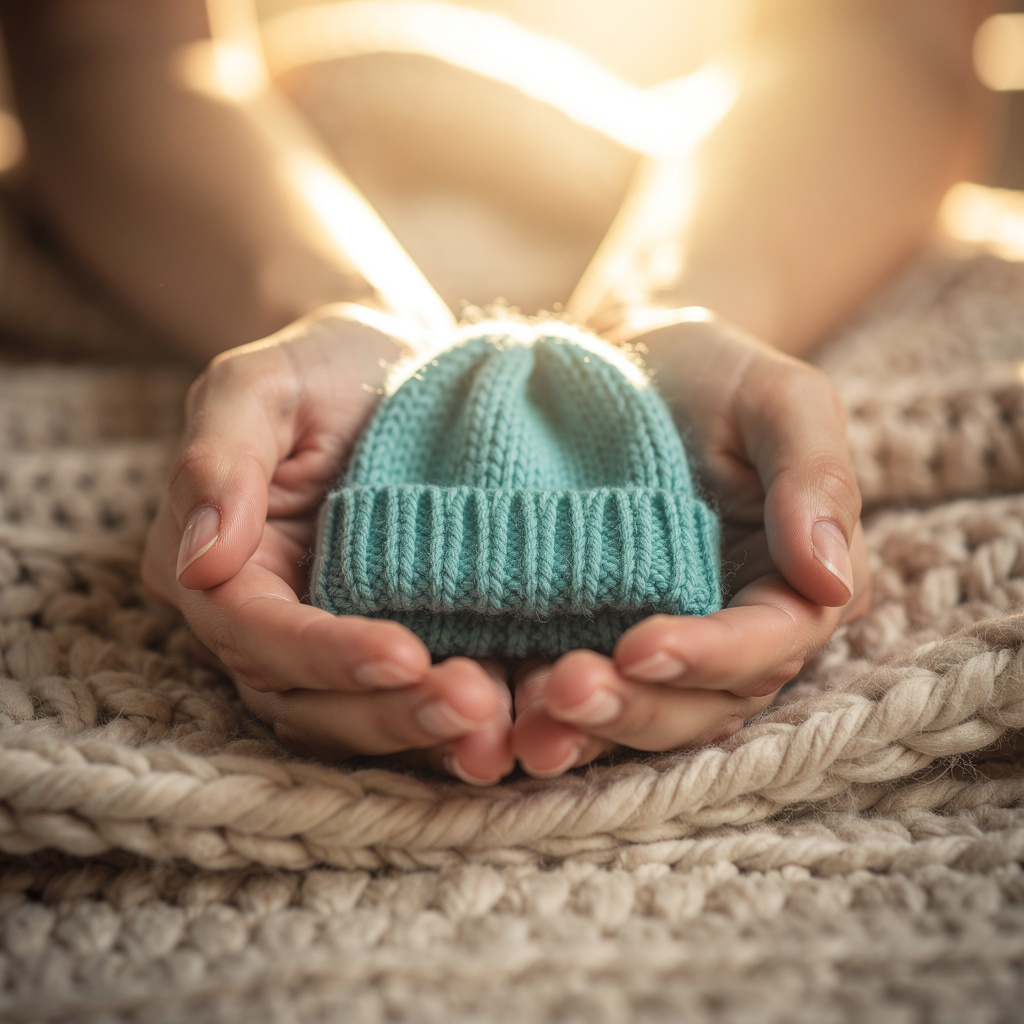 Frühchenmama hält ihr Baby